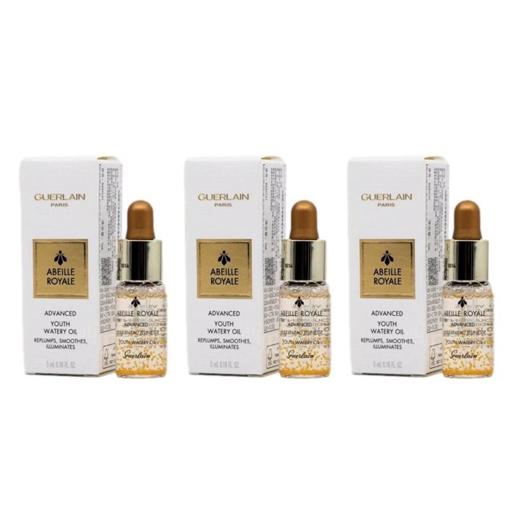 3X GUERLAIN ABEILLE ROYALE ADVANCED YOUTH WATERY OIL .16oz/5ML Travel Size NIB